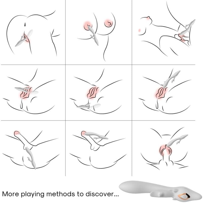 Rabbit-Vibrator Elch Kaninchen Gebogen Rot