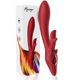Rabbit-Vibrator Elch Kaninchen Gebogen Rot
