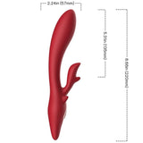 Rabbit-Vibrator Elch Kaninchen Gebogen Rot