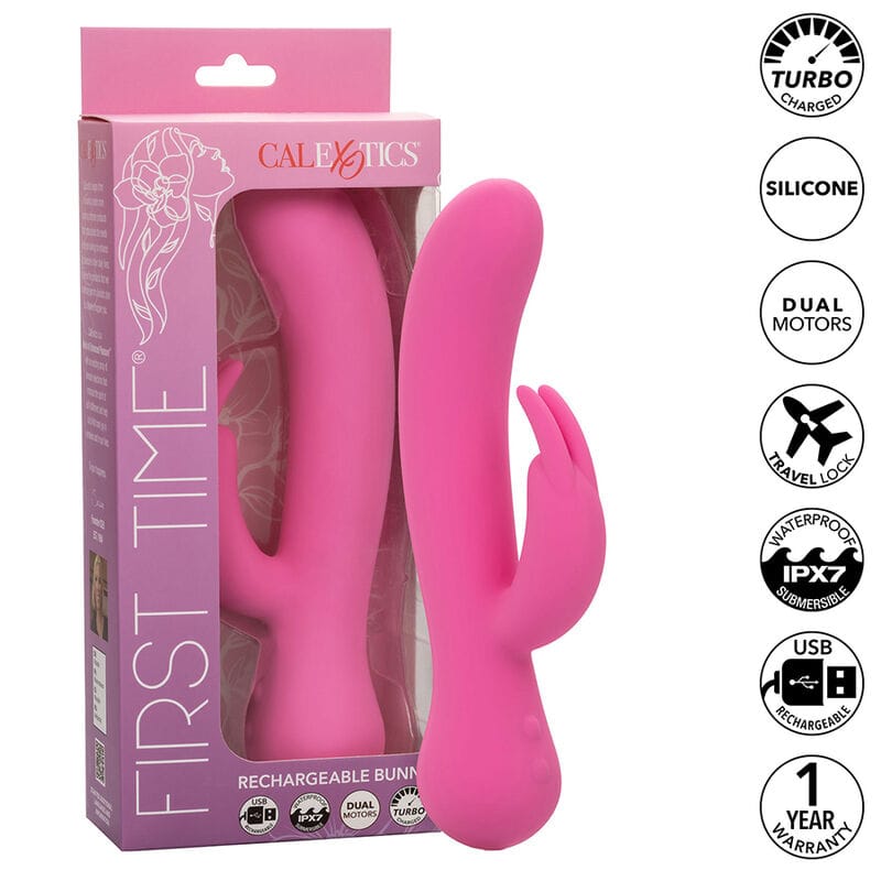 Rabbit-Vibrator First Time Rabbit Wiederaufladbar Rosa 21 cm