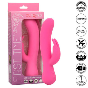 Rabbit-Vibrator First Time Rabbit Wiederaufladbar Rosa 21 cm