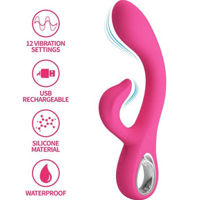 Rabbit-Vibrator Fritz 12 Vibrationen Rosa