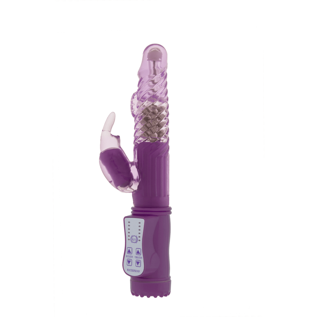 Rabbit-Vibrator GC mit Rotation Violett 22,5 x 3,2 cm – Ansicht 3