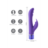 Rabbit-Vibrator Hailey mit zwei Motoren Violett 15,2 x 2,5 cm – Ansicht 5