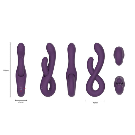 Rabbit-Vibrator Infinity Doppelvibrator Violett 22,2 x 4,6 cm – Ansicht 6