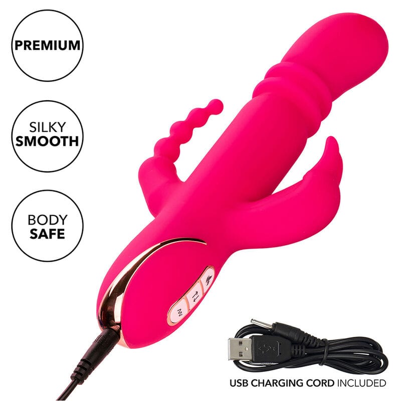 Rabbit-Vibrator Jack Fantasy Dreifach Beheizt Rosa 14,5 x 3,75 cm – Ansicht 8