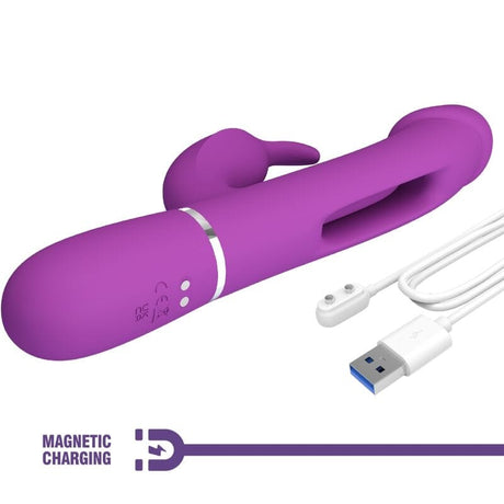 Rabbit-Vibrator Kampas 3 in 1 Multifunktions- Lila
