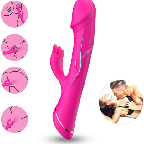 Rabbit-Vibrator Kaninchen Silikon Fuchsia
