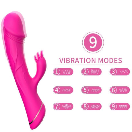 Rabbit-Vibrator Kaninchen Silikon Fuchsia