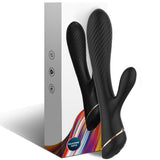 Rabbit-Vibrator Kaninchen Silikon Schwarz