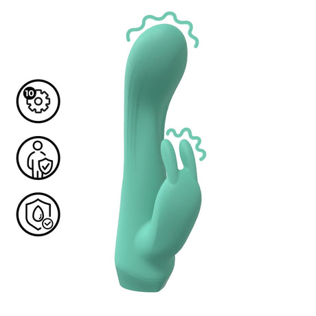 Rabbit-Vibrator Mini Dual Grün 13,5 x 3,3 cm