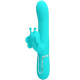 Rabbit-Vibrator Multifunktions-Kaninchenvibrator 4 in 1 Schmetterling Aquagrün