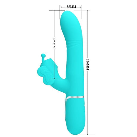 Rabbit-Vibrator Multifunktions-Kaninchenvibrator 4 in 1 Schmetterling Aquagrün