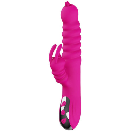 Rabbit-Vibrator Rabbit Doppelzunge Multifunktionsvibrator Fuchsia Wärmeeffekt ffekt