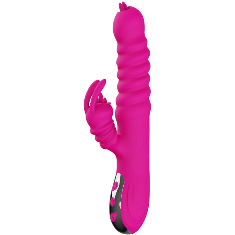 Rabbit-Vibrator Rabbit Doppelzunge Multifunktionsvibrator Fuchsia Wärmeeffekt ffekt