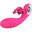 Rabbit-Vibrator Vicky mit Zugring und Zunge Fuchsia 21 cm