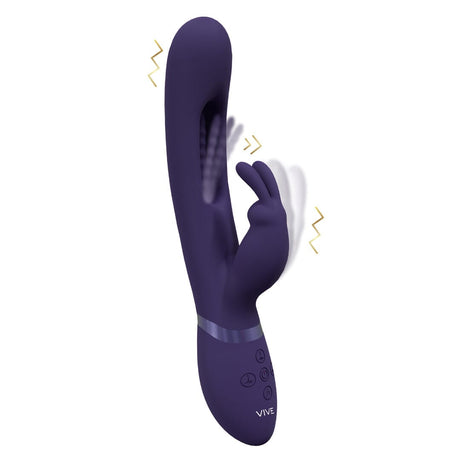 Rabbit-Vibrator Vive Mika mit klopfender Zunge Lila 23,2 x 3 cm