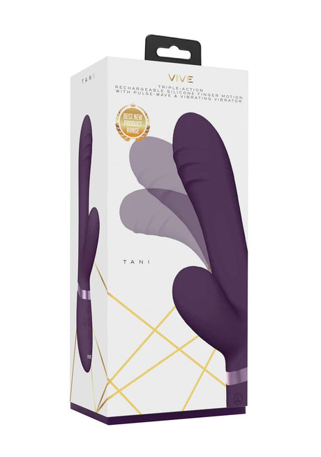 Rabbit-Vibrator Vive Tani mit Fingerbewegung Lila 21,5 x 3,3 cm – Ansicht 2