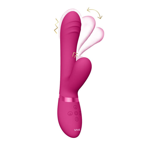 Rabbit-Vibrator Vive Tani mit Fingerbewegung Pink 21,5 x 3,3 cm