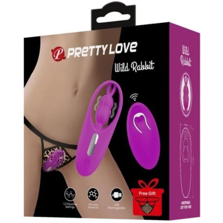 Rabbit-Vibrator Wild Stimulator für Höschen mit Fernbedienung Flieder 10,8 x 4 cm