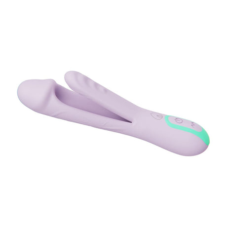 Rabbit-Vibrator Younique zwei Motoren Violett und Türkis 18,5 x 3,3 cm – Ansicht 5