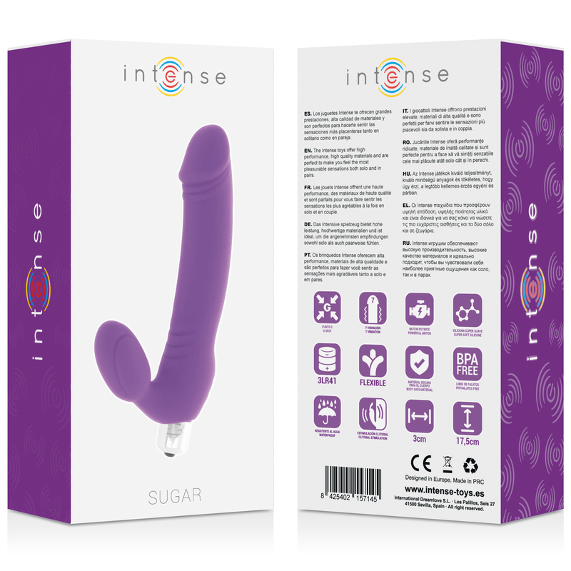 Rabbit-Vibrator Zucker Sieben Geschwindigkeiten Silikon Flieder 17,5 x 3 cm – Ansicht 6