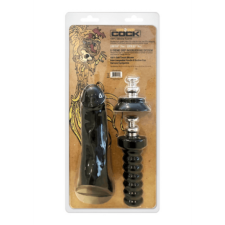 Realistischer Dildo Boneyard Cock Tool Kit Schwarz 20 cm – Ansicht 3