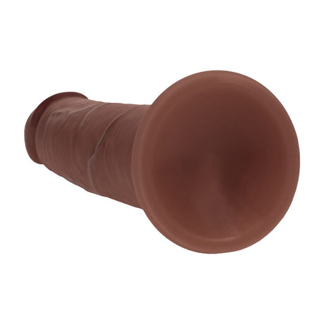 Realistischer Dildo Dual Density Gleithaut Braun 15,5 x Ø 3,3 cm – Ansicht 5
