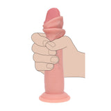 Realistischer Dildo Dual Density Gleithaut Braun 15,5 x Ø 3,3 cm – Ansicht 14