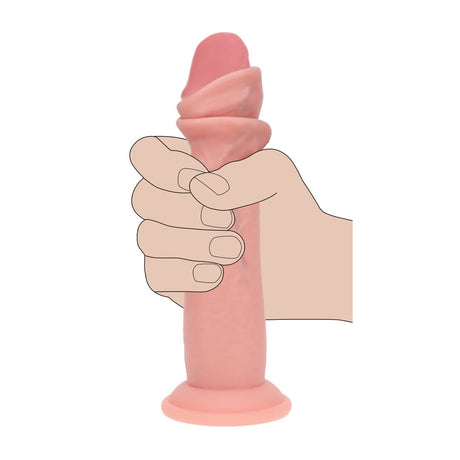 Realistischer Dildo Dual Density Gleithaut Braun 15,5 x Ø 3,3 cm – Ansicht 14