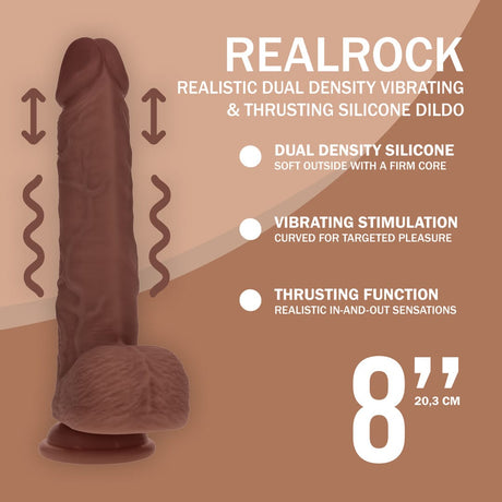 Realistischer Dildo Dual Density vibrierend stoßend mit Hoden 20,3 x Ø 4 cm – Ansicht 6