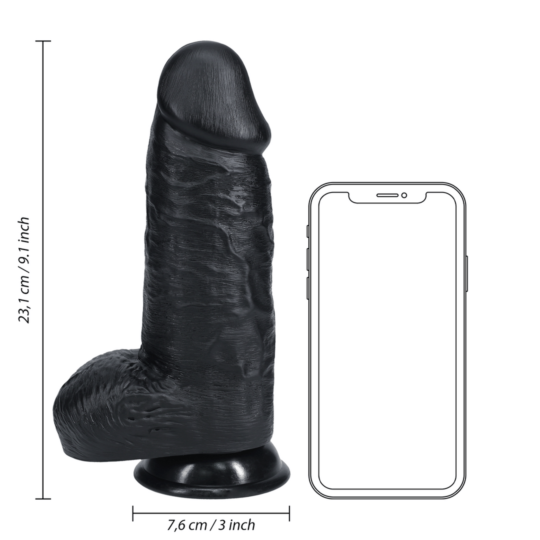 Realistischer Dildo extra dick gerade mit Hoden 7,5 x Ø 7,6 cm – Ansicht 7