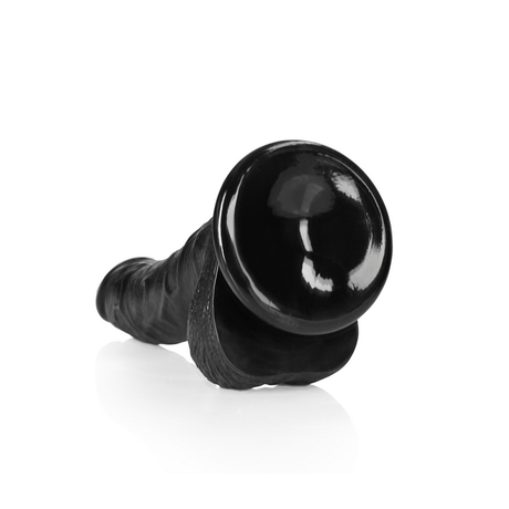 Realistischer Dildo gebogen mit Hoden und Saugfuß Schwarz 15 x Ø 3,7 cm – Ansicht 5