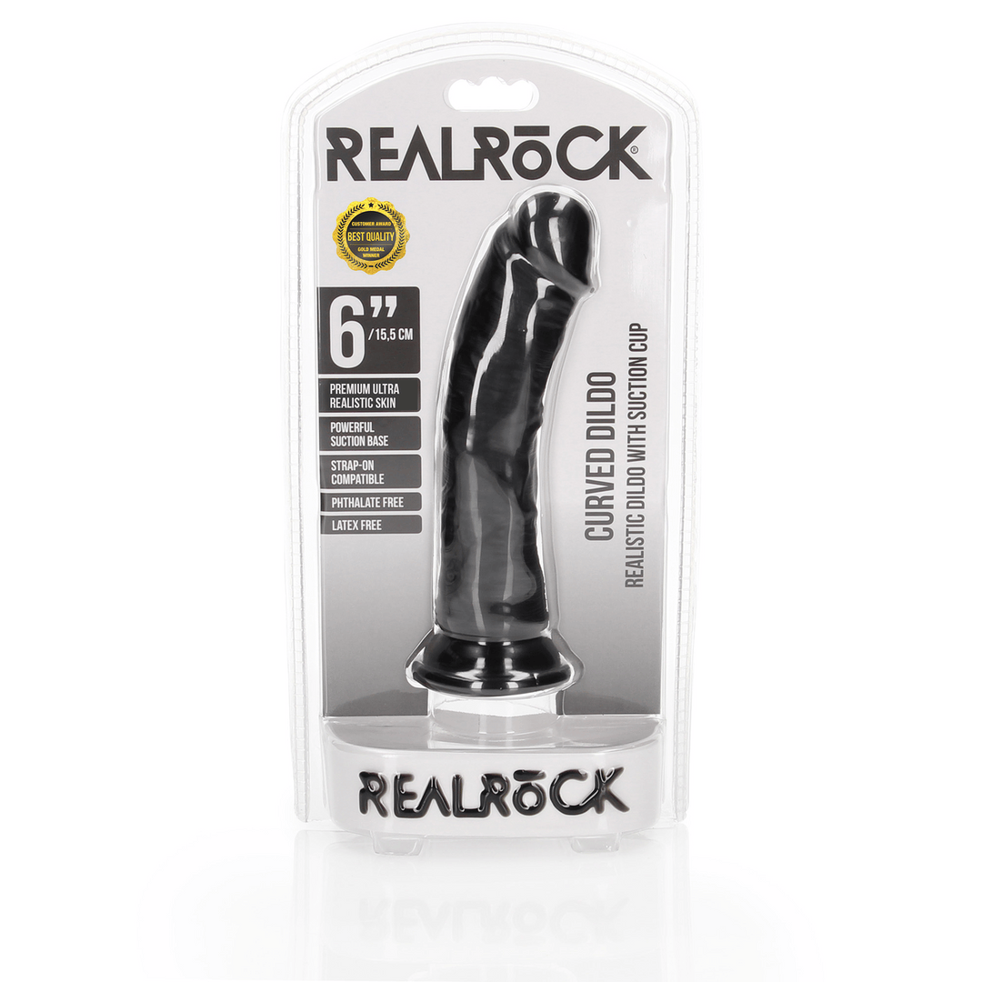 Realistischer Dildo gebogen mit Saugfuß Schwarz 15,5 x Ø 4 cm – Ansicht 2