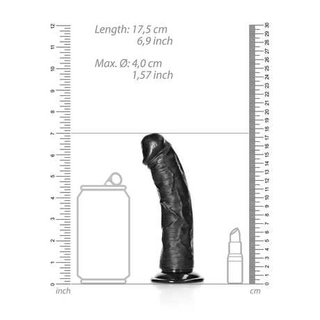 Realistischer Dildo gebogen mit Saugfuß Schwarz 15,5 x Ø 4 cm – Ansicht 6
