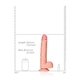 Realistischer Dildo gerade mit Hoden und Saugfuß Hautfarbe 25 x Ø 6 cm – Ansicht 6