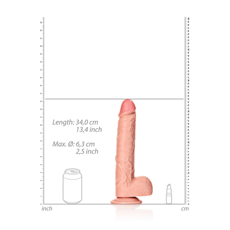 Realistischer Dildo gerade mit Hoden und Saugfuß Hautfarbe 25 x Ø 6 cm – Ansicht 6