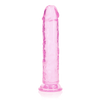Realistischer Dildo RealRock Crystal Clear gerade mit Saugfuß TPE 20 x Ø 4 cm