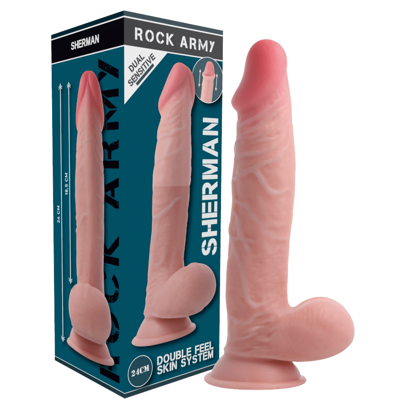 Realistischer Dildo Geschirr + Dual Density Sherman 24 x 4,46 cm – Ansicht 5