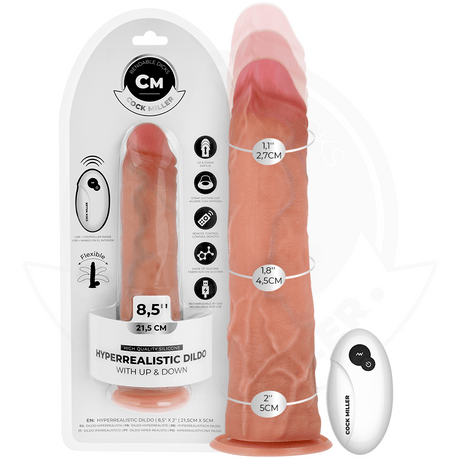 Realistischer Dildo Hyperrealistischer mit Saugnäpfen und Stossfunktion mit Fernbedienung