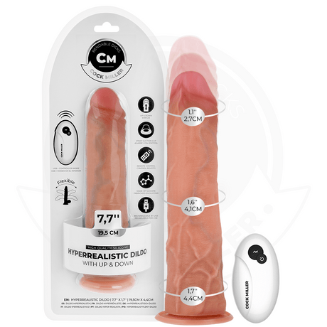 Realistischer Dildo Hyperrealistischer mit Saugnäpfen und Stossfunktion mit Fernbedienung
