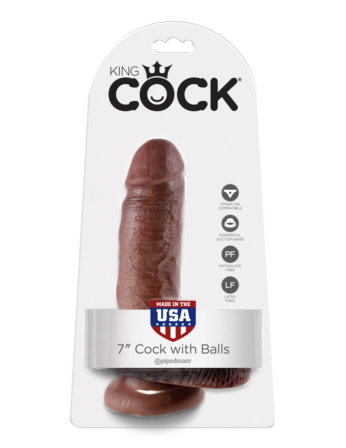 Realistischer Dildo Jones mit Hoden braun