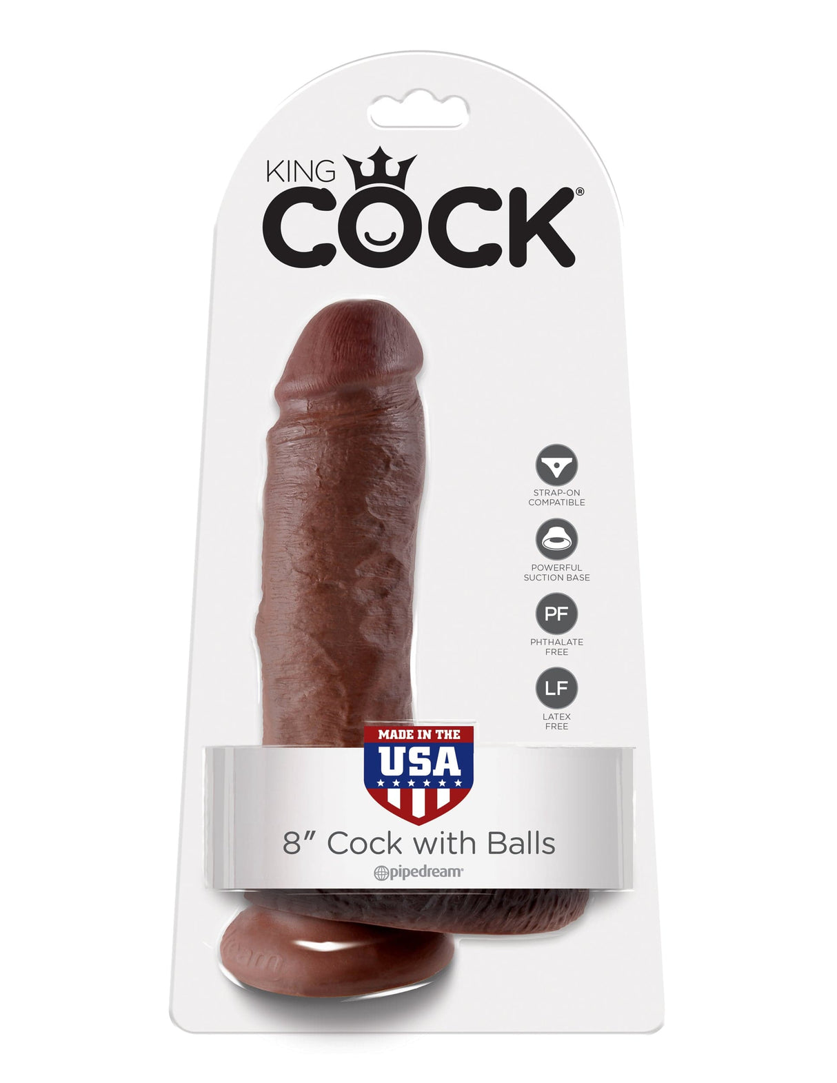 Realistischer Dildo Jones mit Hoden braun