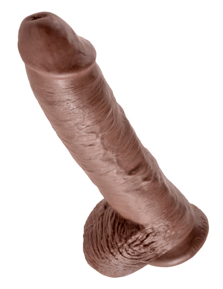 Realistischer Dildo Jones mit Hoden braun