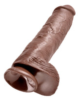 Realistischer Dildo Jones mit Hoden braun