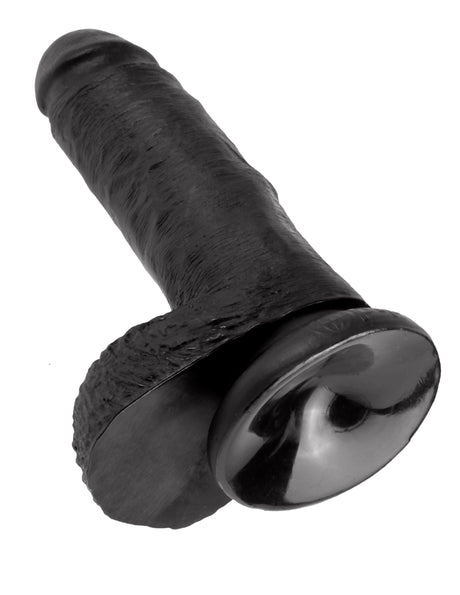 Realistischer Dildo Jones mit Hoden schwarz