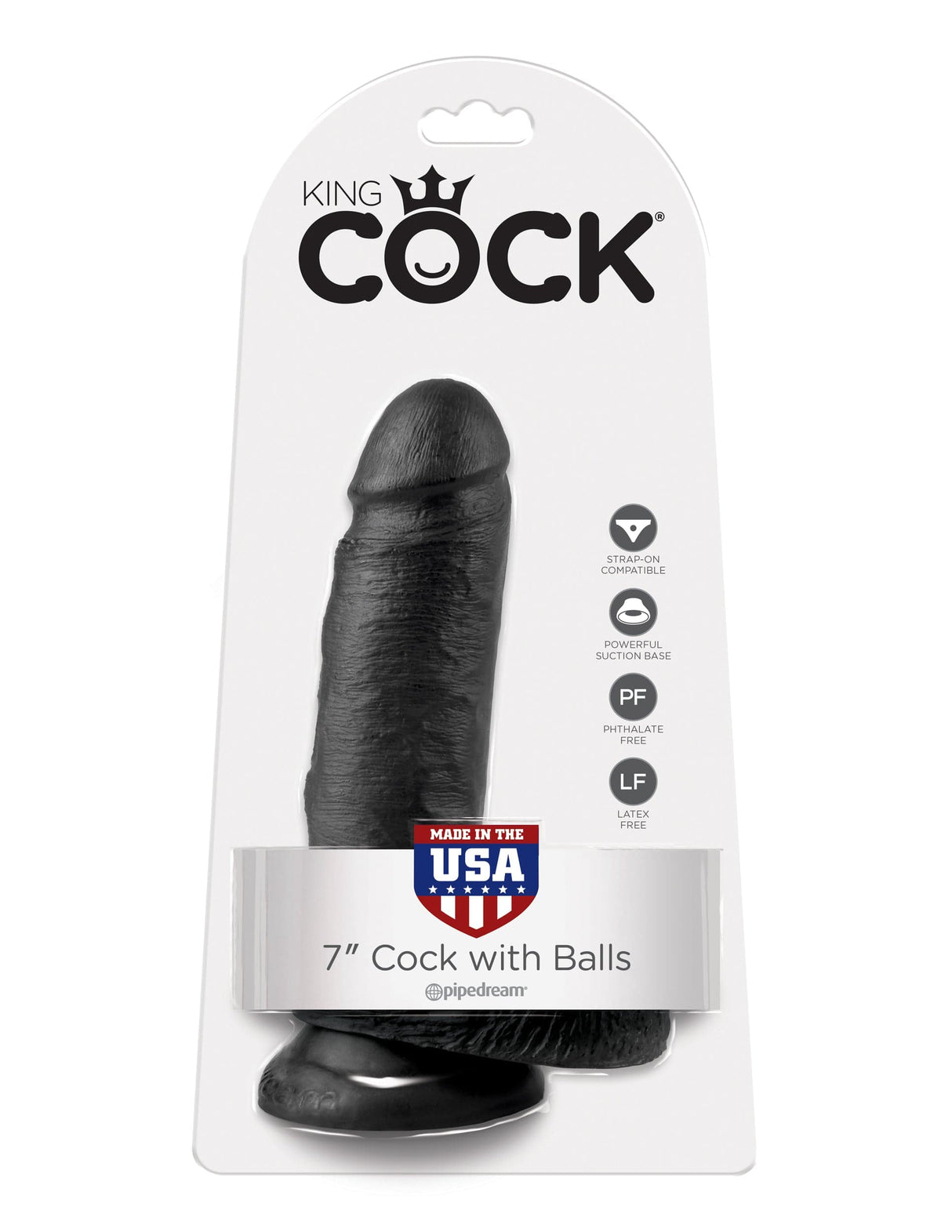 Realistischer Dildo Jones mit Hoden schwarz