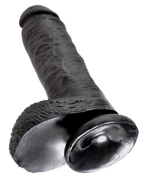 Realistischer Dildo Jones mit Hoden schwarz