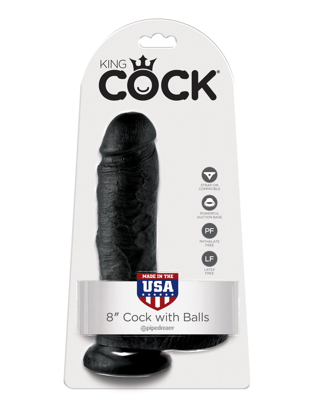 Realistischer Dildo Jones mit Hoden schwarz