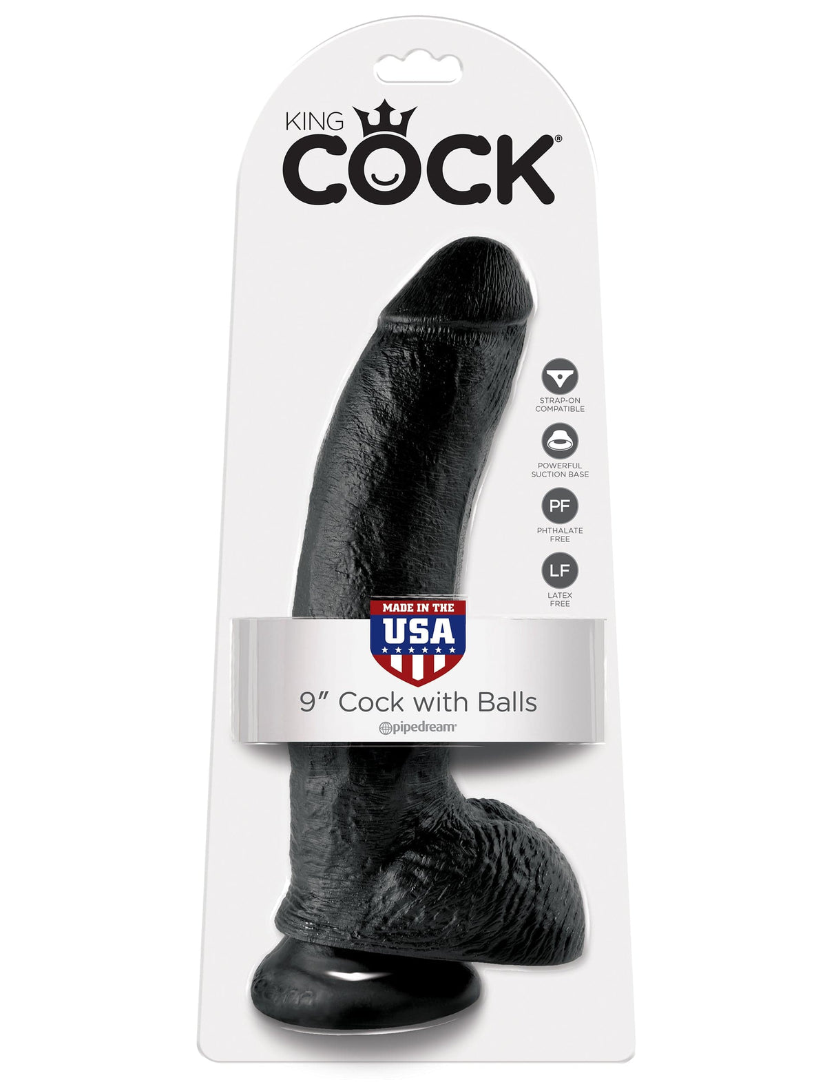 Realistischer Dildo Jones mit Hoden schwarz
